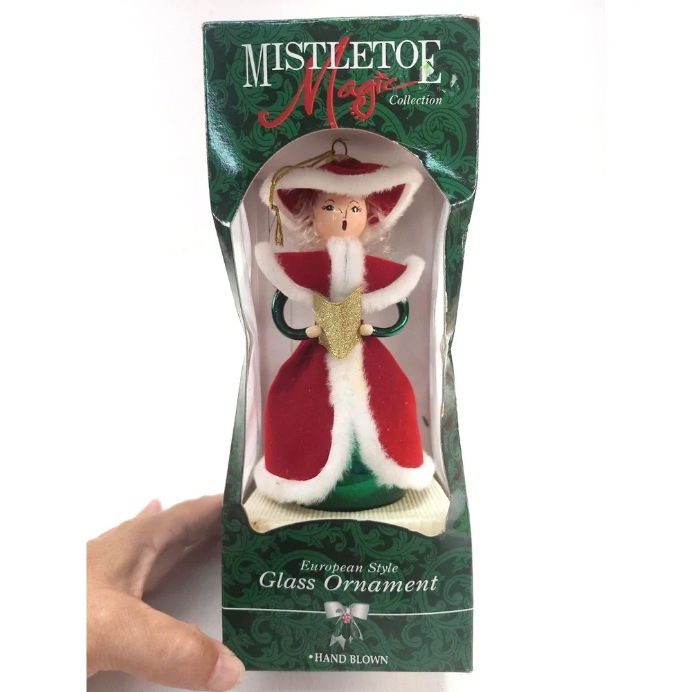 Mistletoe Magic Collection CAROLER European Style Glass Ornament: Hand Blown